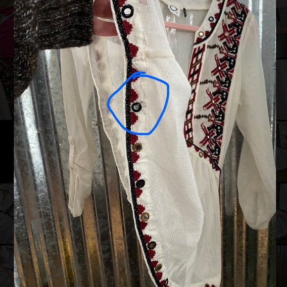 Anthropologie Akemi + Kin Embroidered Mesh Cotton Top - Picture 9 of 15